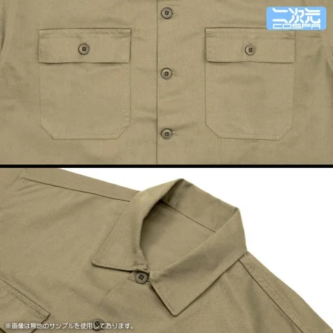 バーサーカー/モルガン刺繍ワークシャツ（SAND KHAKI）ポケットと襟