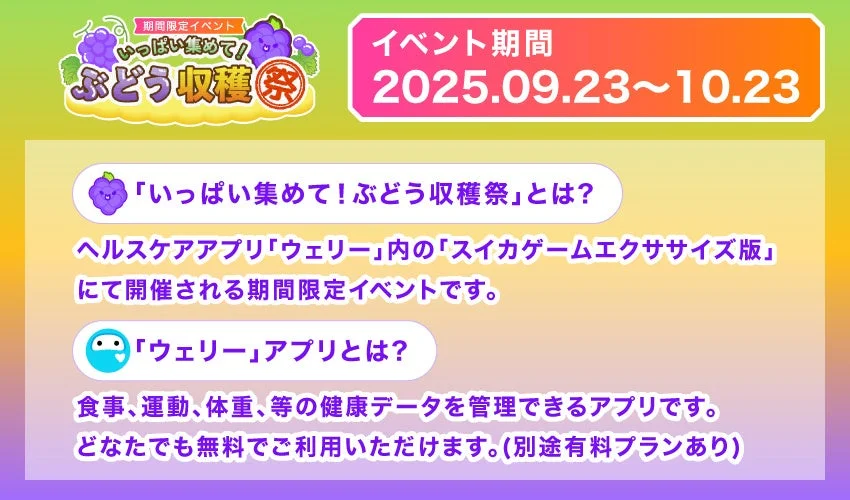 ぶどう収穫祭とウェリーアプリの概要説明