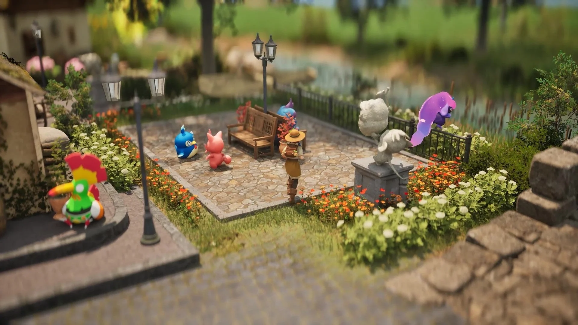 Palworld Palfarmの広場でパルたちが過ごす風景