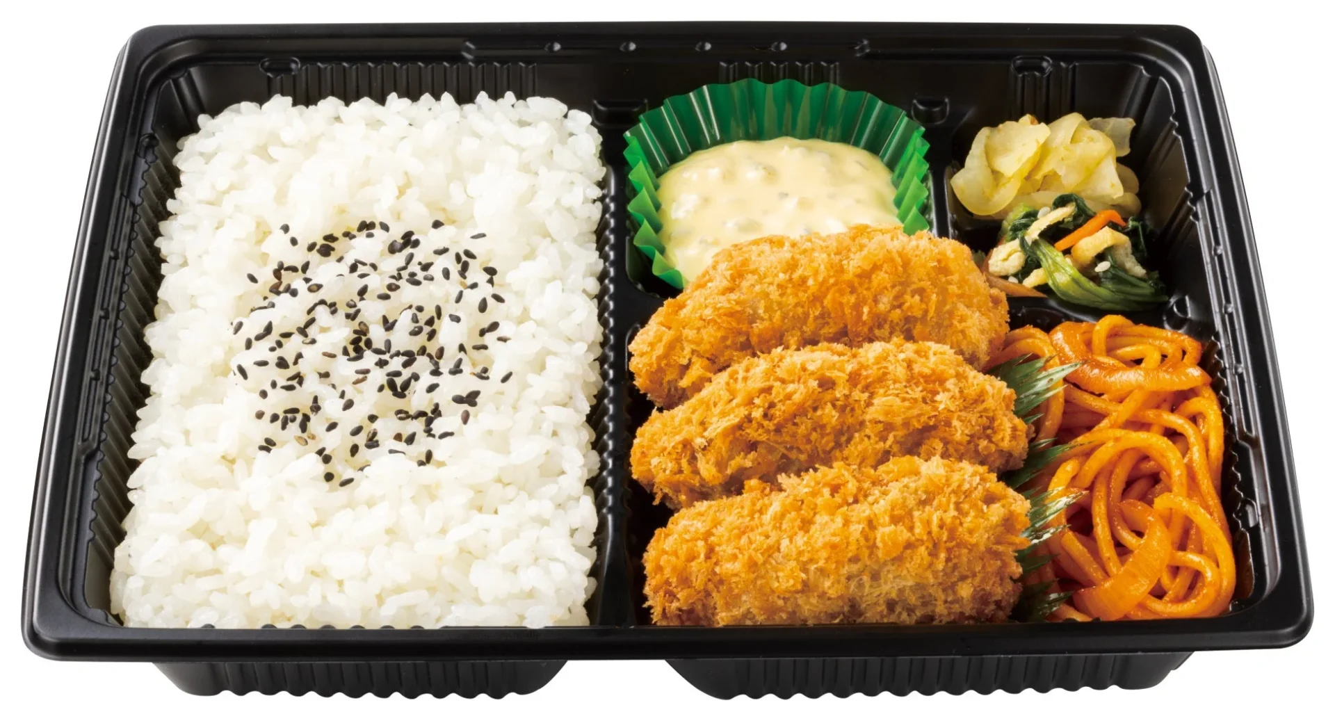 ほっともっと ナポリタン入り 3コ入り カキフライ弁当