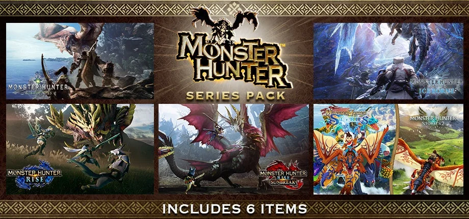 モンスターハンターシリーズパックの複数のゲームタイトルが並んだ画像