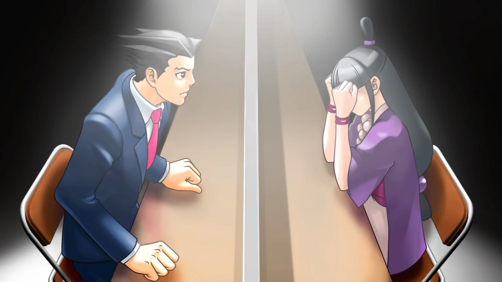 アートファイルに収録されている成歩堂と真宵が向き合うイベントシーンイラスト
