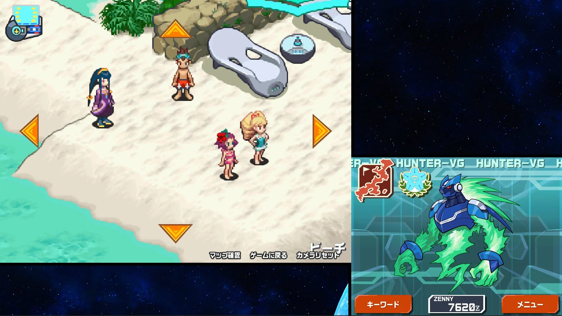 最適化された2画面構成のゲームプレイ画面例