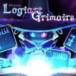 Picross LogiartGrimoireのタイトルロゴと魔術師キャラクター