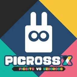 ピクロスX ピクビッツVSウツボロスのタイトルロゴとキャラクター
