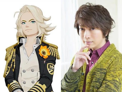 アドニス役の小野大輔さんとキャラクターイラスト