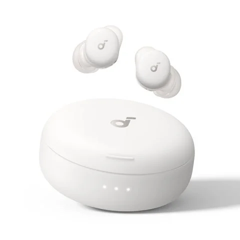 Soundcore Sleep A30(オフホワイト)のイヤホン本体と充電ケース