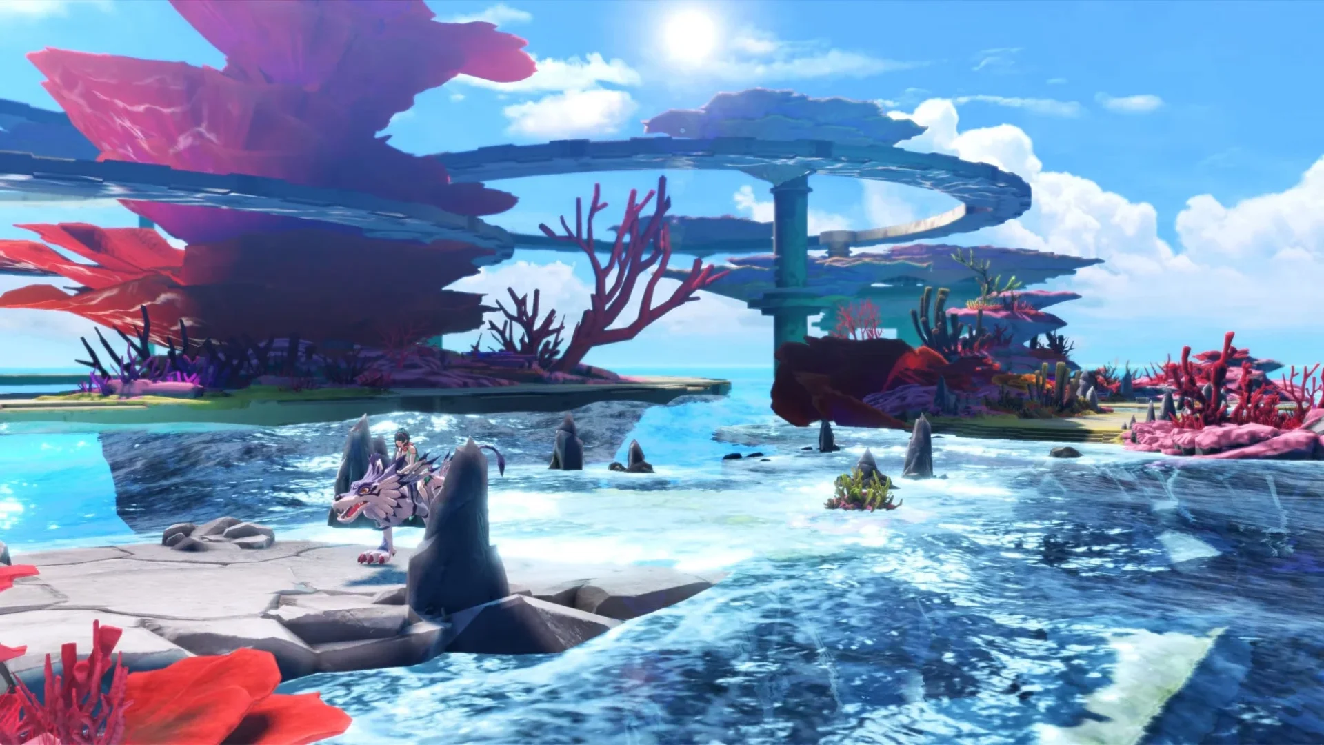 デジモンストーリー タイムストレンジャーのゲーム内、異世界の風景