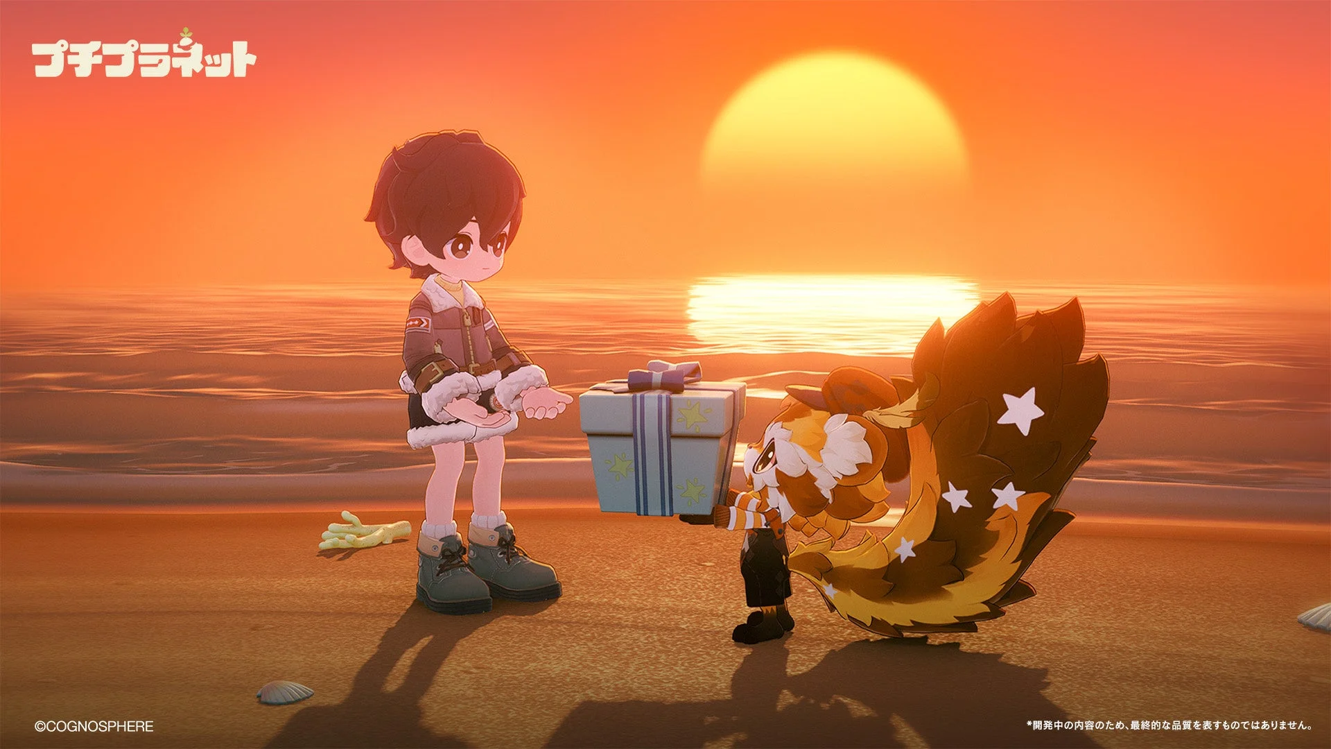 『プチプラネット』でキャラクターとモフモフな仲間がプレゼント交換。