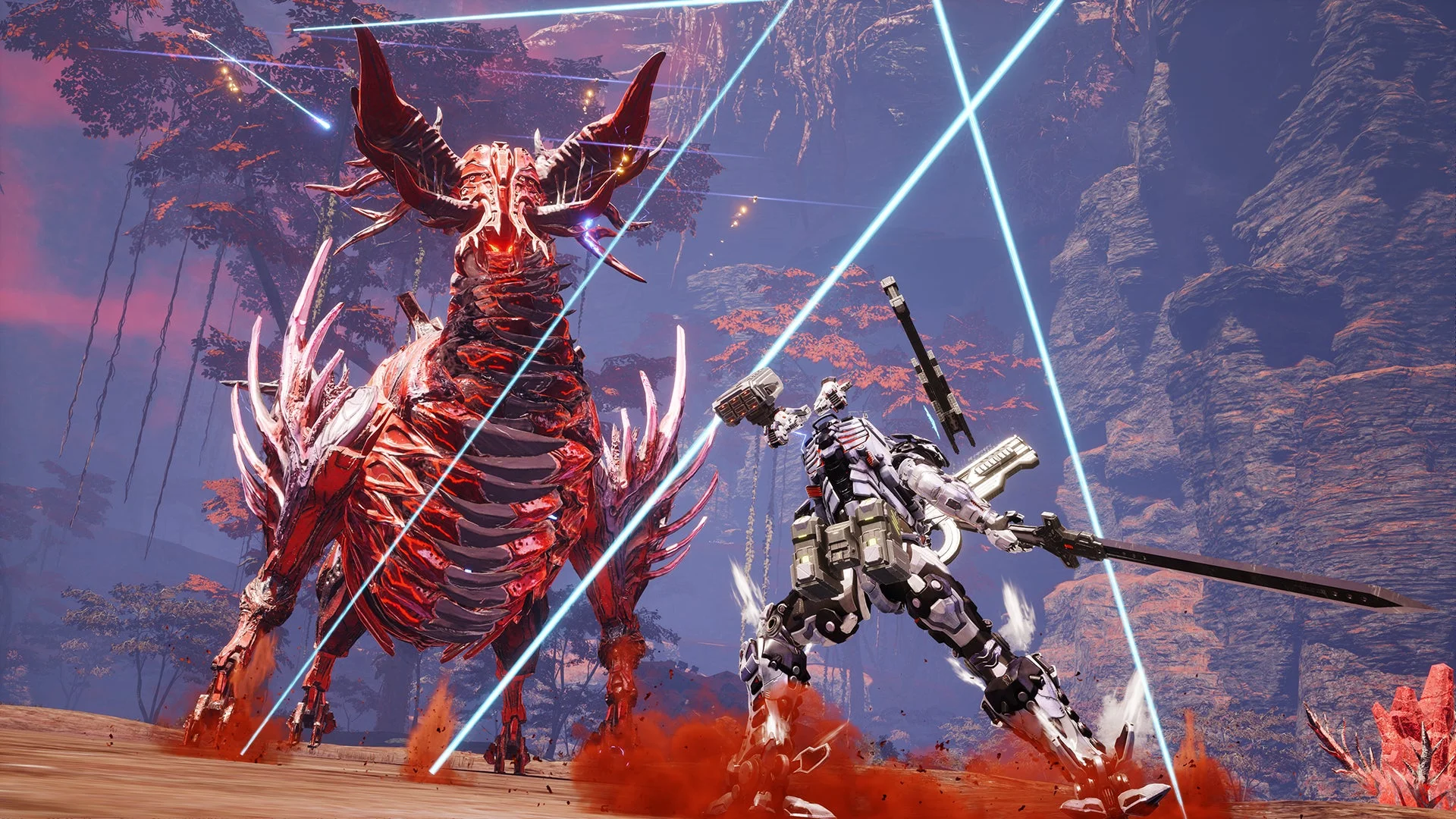 新ボス「グラオザームRT：Ω」に近接攻撃を仕掛けるアーセナル