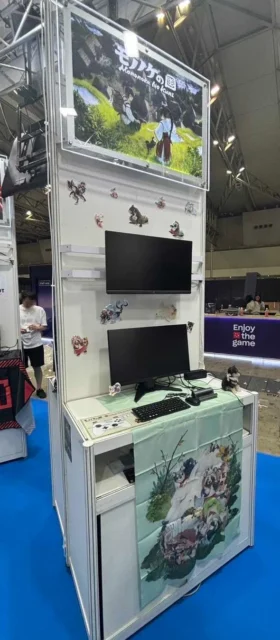 インディーゲームコーナーに設置された「モノノケの国」試遊台