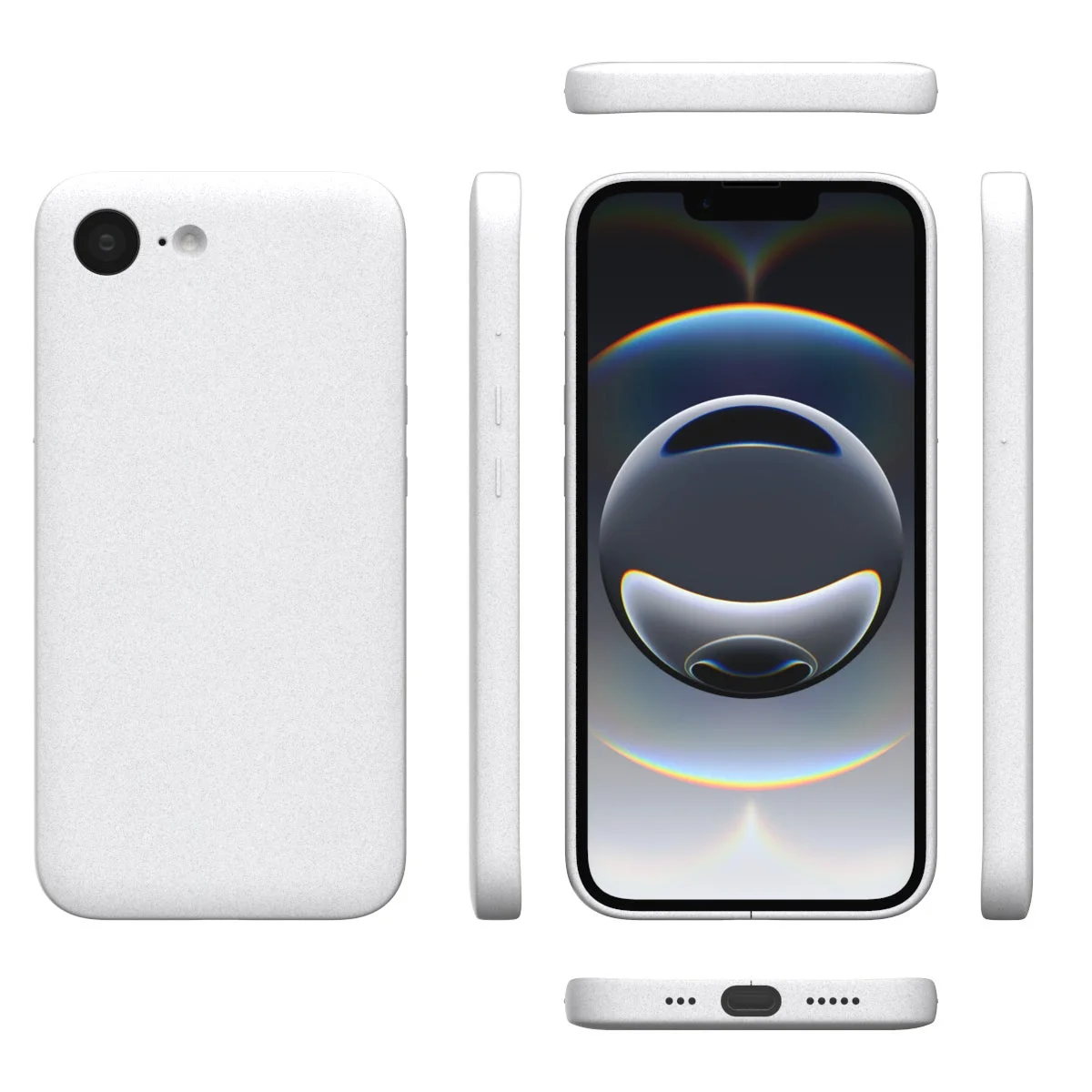 MYNUS iPhone 16e MAGCASE サンドホワイトの全方向図