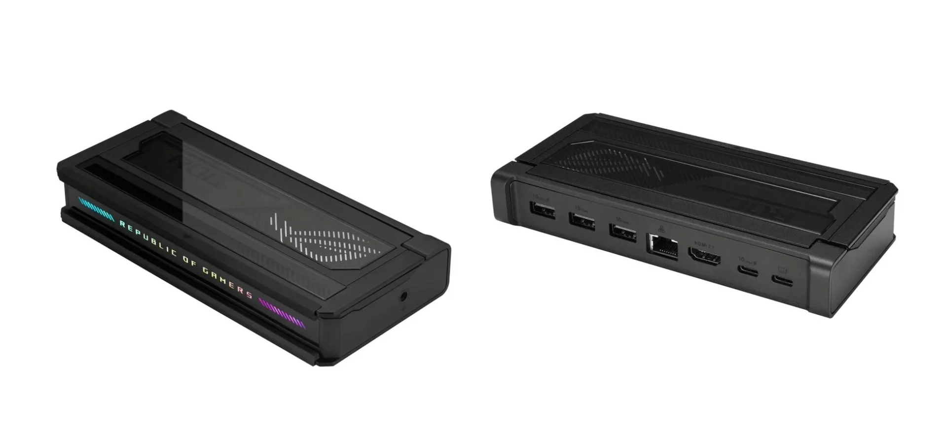 ROG Bulwark Dock DG300の側面と背面からの製品写真