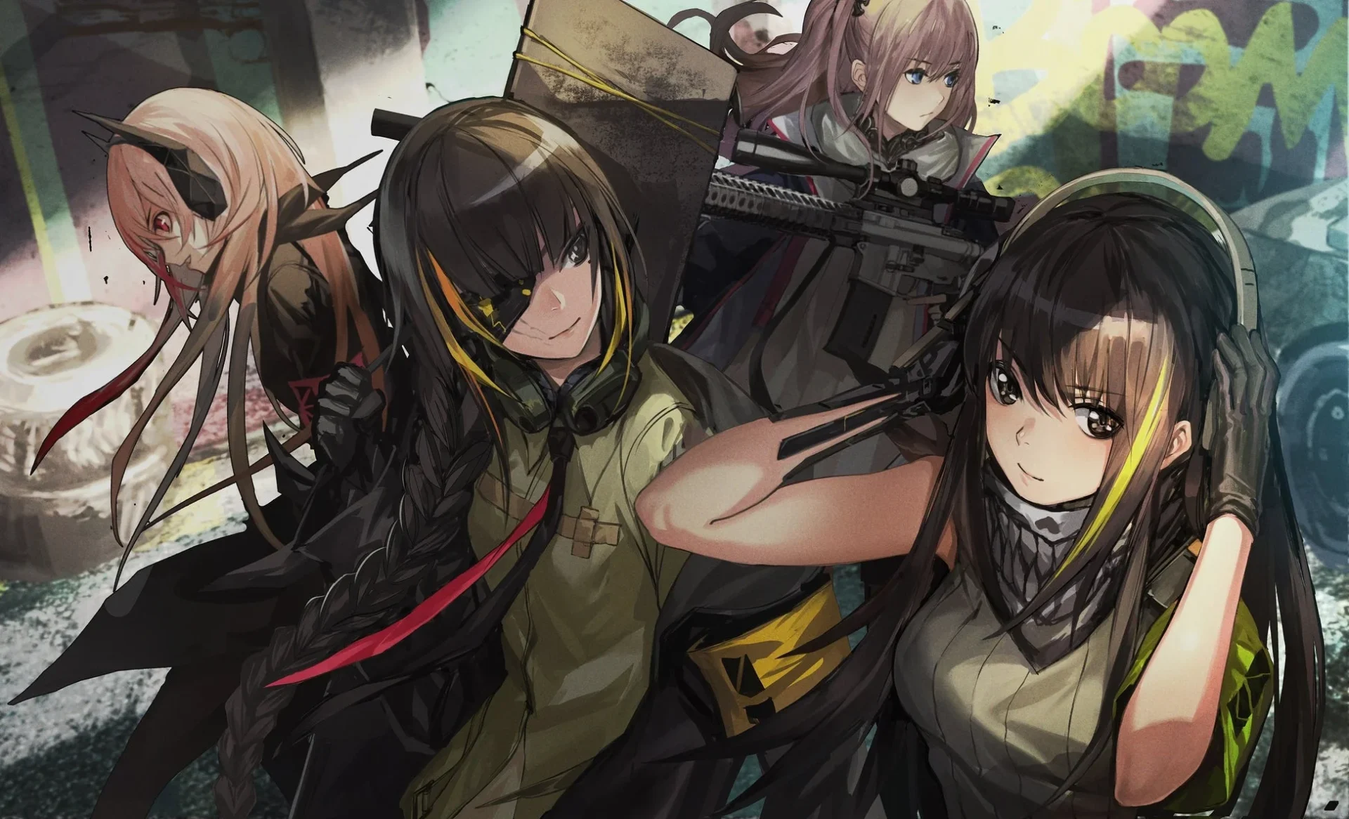 『ドールズフロントライン』に登場する複数の戦術人形たち