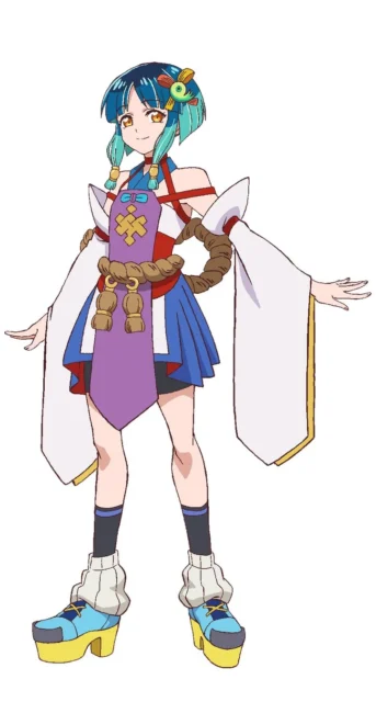 癒しの力を持つサポート役ヤミャの全身キャラクターデザイン