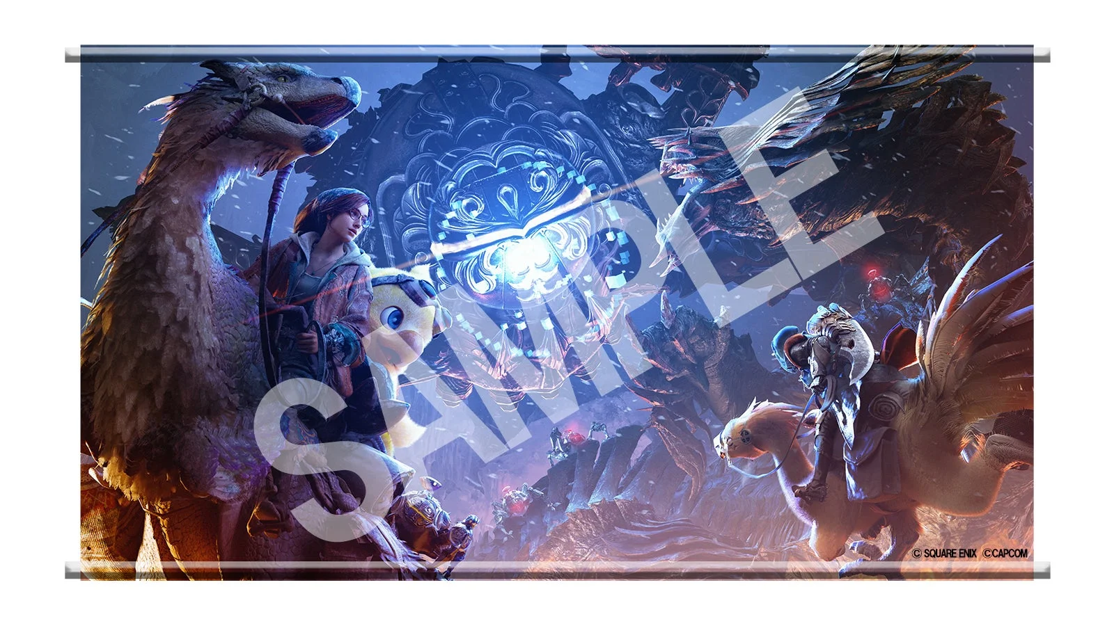 モンハンワイルズとFF14コラボオリジナルタペストリー賞品イメージ
