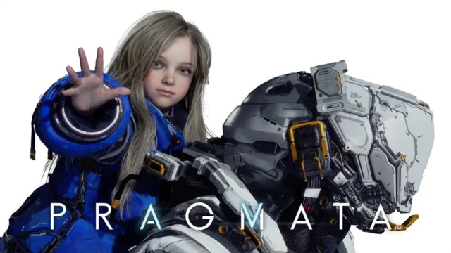 プラグマタのキービジュアル、少女とロボット