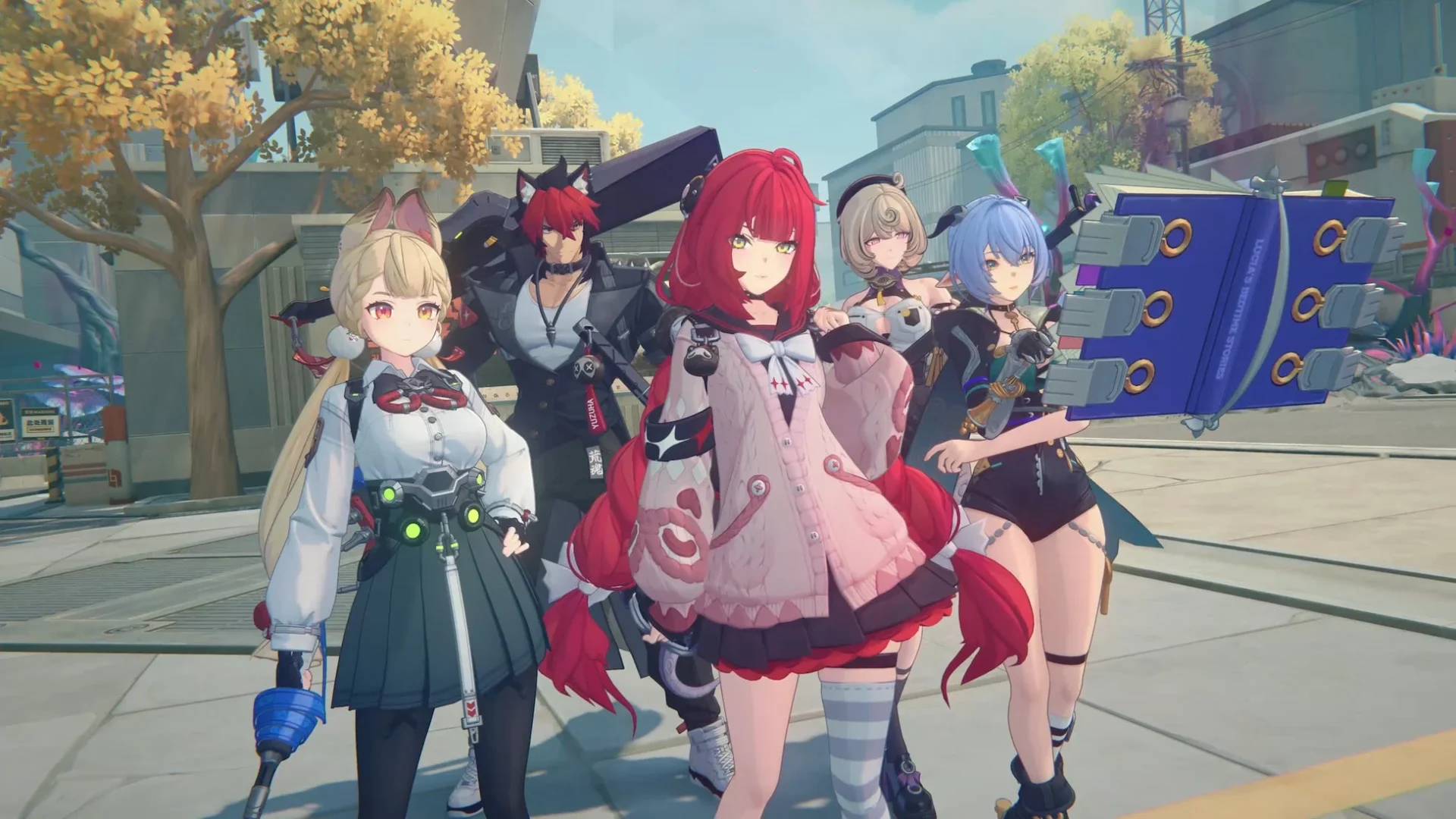 『ゼンレスゾーンゼロ』Ver.2.3のキャラクターたちが集まる街中シーン