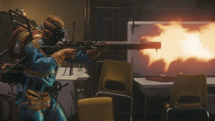 『FBC: Firebreak Breakpoint』で重火器を発射するキャラクター