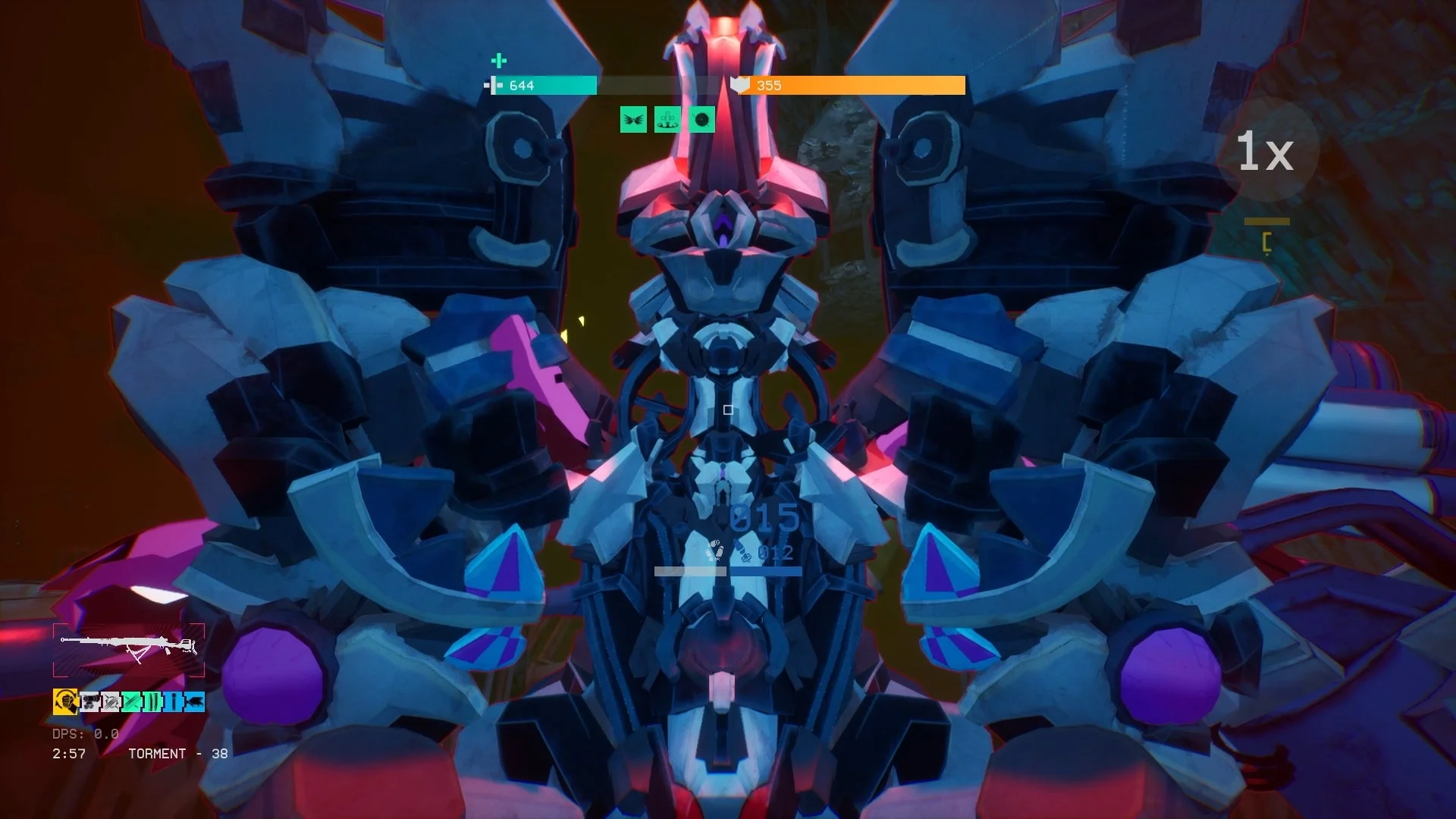 『UNYIELDER』でクラフトされたボスとの戦闘画面