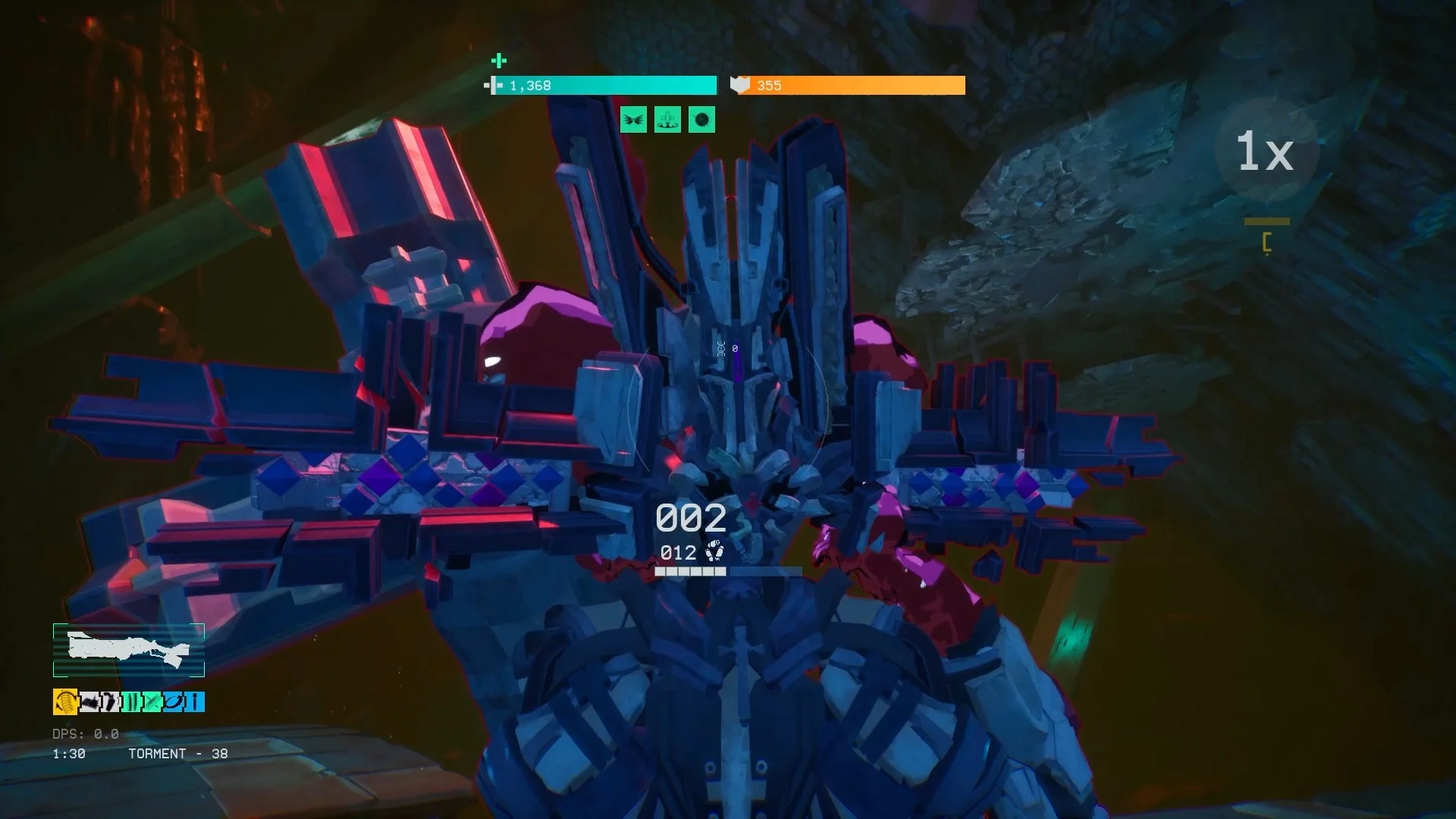 『UNYIELDER』で生成されたボスとの戦闘中の様子