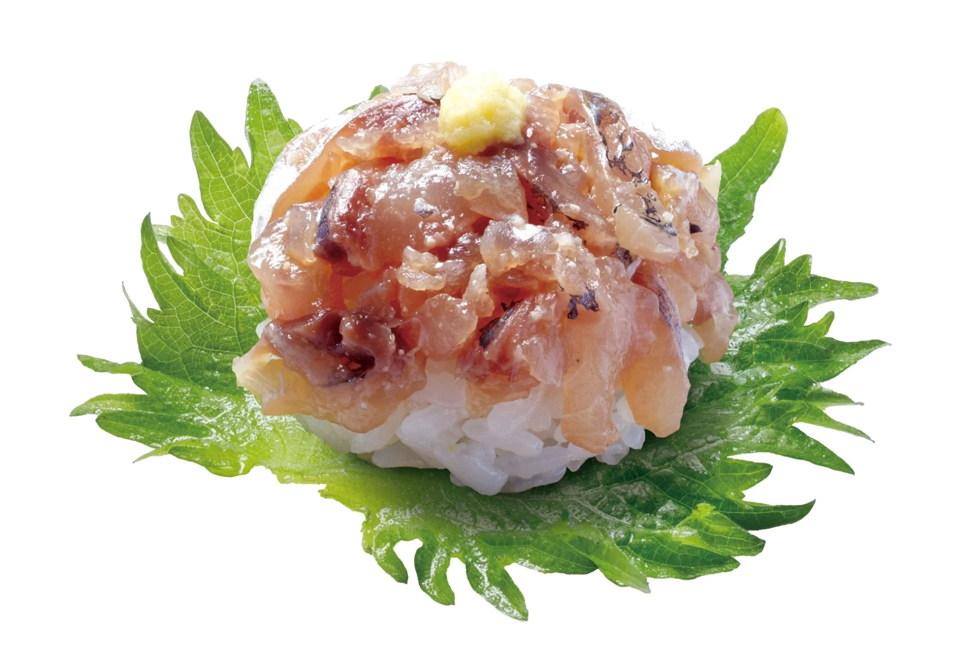 はま寿司「九州産 あじのたたき大葉つつみ（みそ和え）」