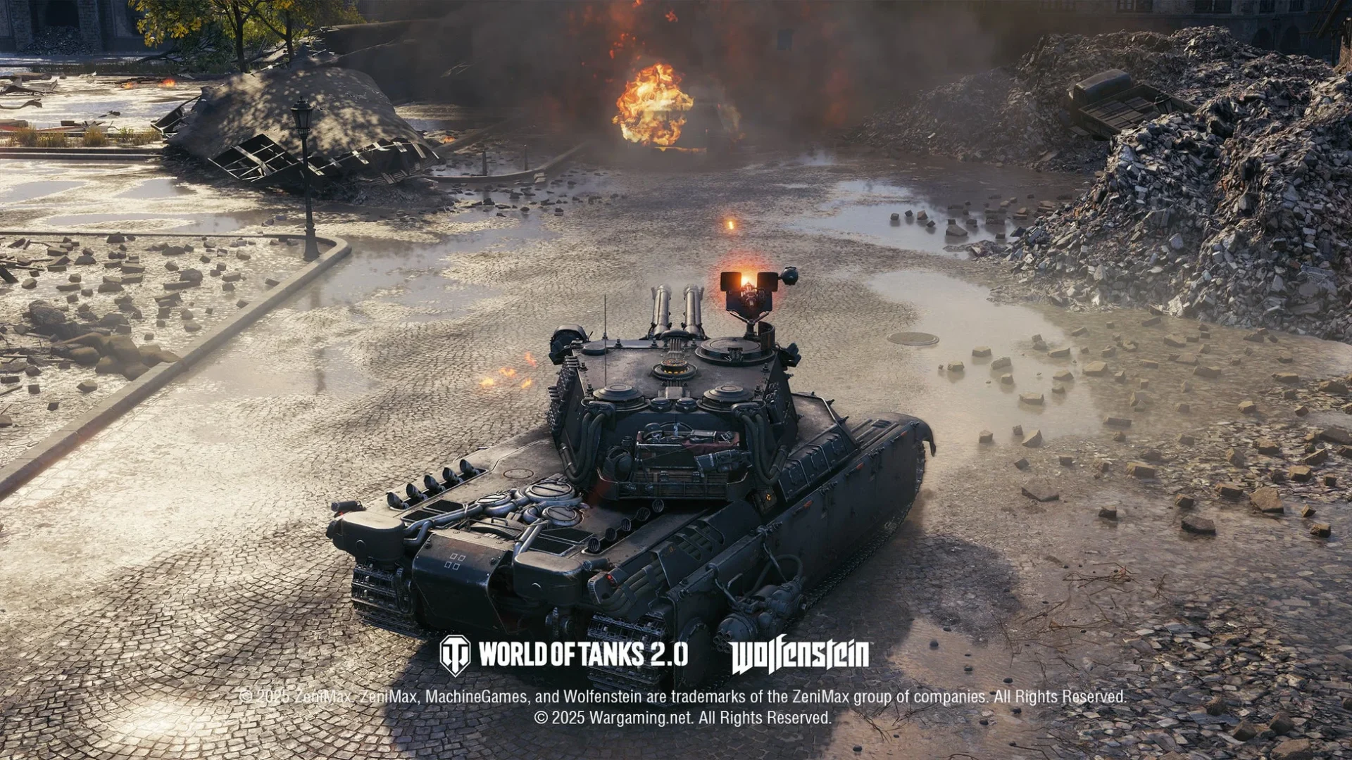 戦場で発砲するドイツTier VIII重戦車「Zwilling」