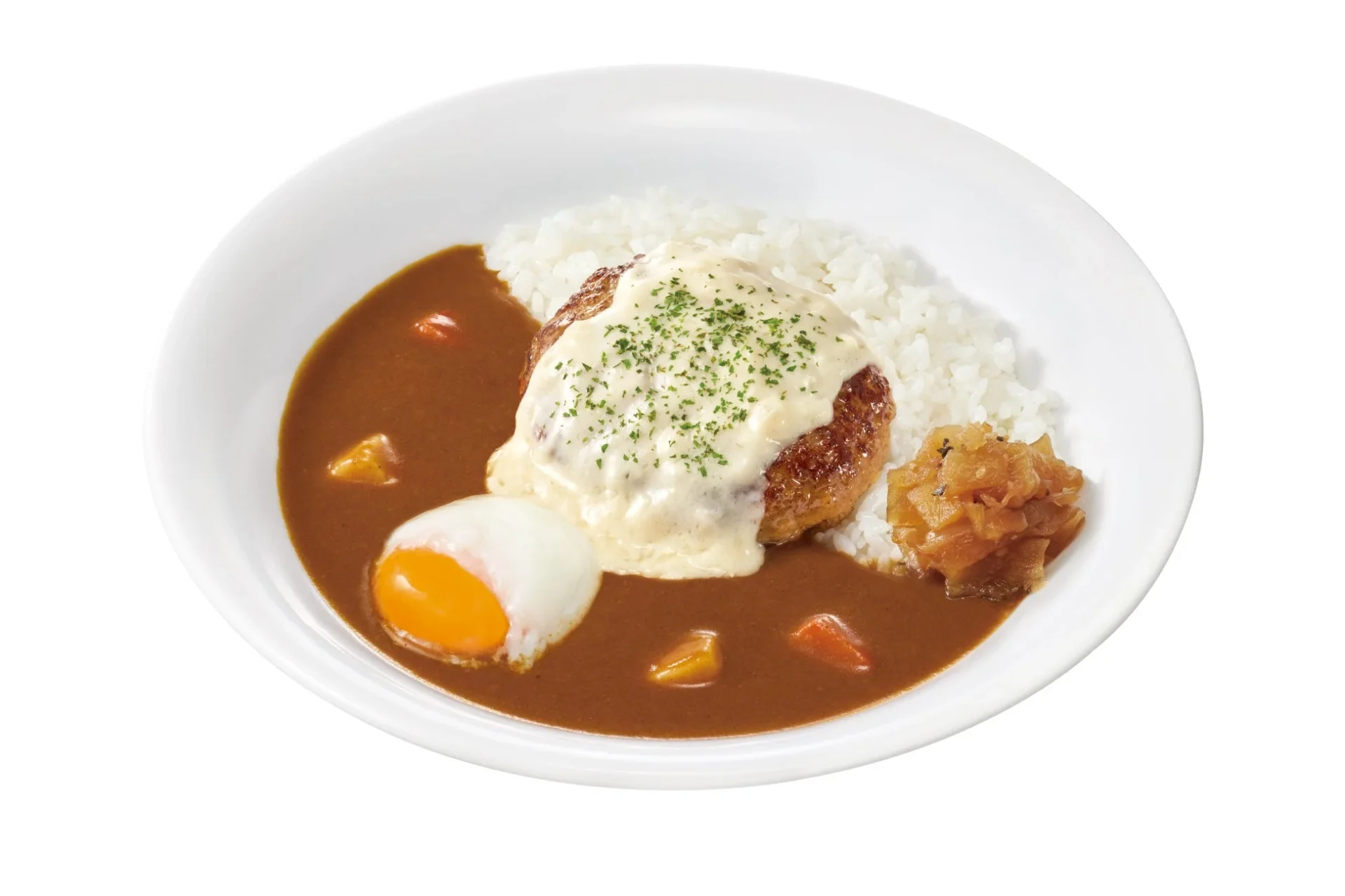 すき家「おんたまチーズインハンバーグカレー」
