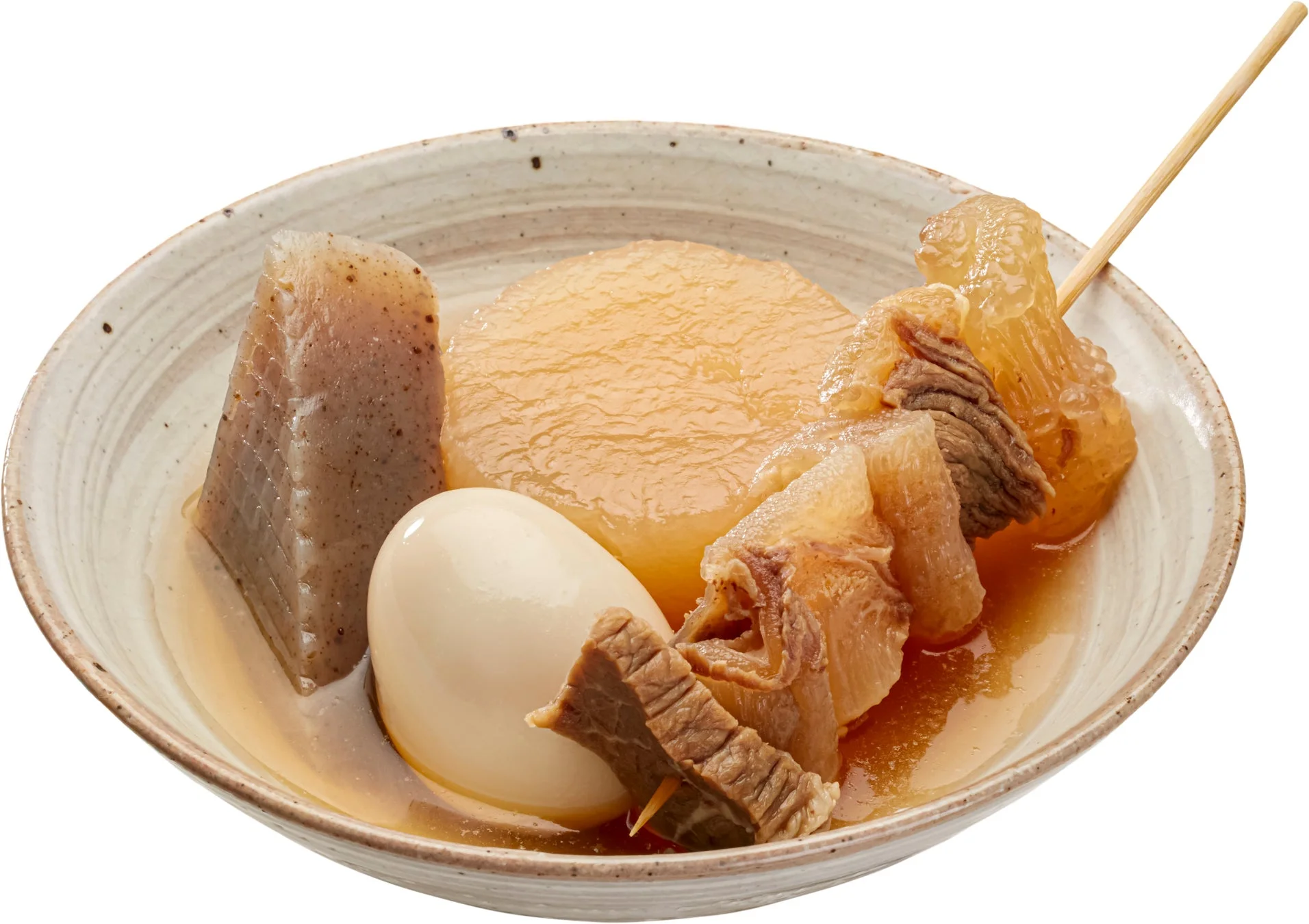 はなまるうどんの出汁が染みたおでん盛り合わせ
