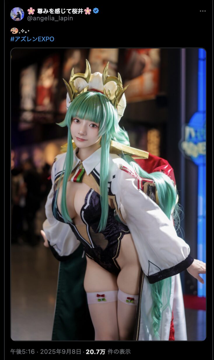 セクシーすぎる芸術の女神！　尊みを感じて桜井、『アズールレーン』ラファエロのコスプレ写真を公開