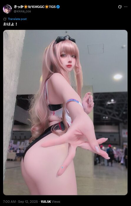 夏の女神降臨！　きっか、『勝利の女神：NIKKE』ラピの水着衣装で美しすぎる夏コスプレを披露