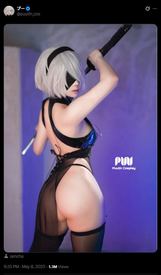 圧倒的な美しさと完成度！　プー、『NieR:Automata』2Bのセクシーコスプレで魅了