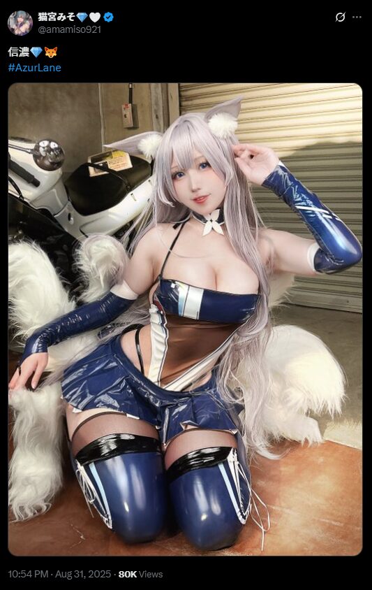 艶やかで美しすぎる信濃！　猫宮みそ、『アズールレーン』信濃のコスプレ写真を公開