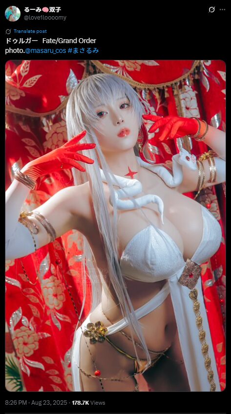 迫力満点の神々しさ！　るーみ、『Fate/Grand Order』ドゥルガーの美麗コスプレを披露