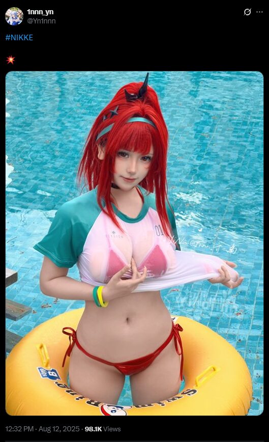 水着ラピの完全再現！　1nnn_yn、『勝利の女神：NIKKE』の人気キャラクターを美しく披露