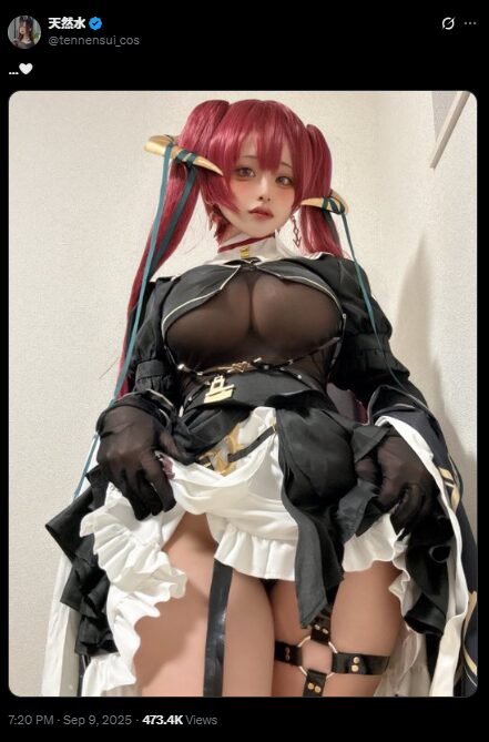 清楚なのにセクシー！　天然水、宝鐘マリンの修道女風コスプレで神聖な美しさを披露