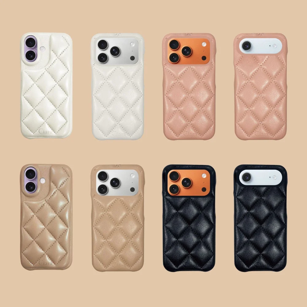 Ciara iPhone 17 キルティング・ステッチレザーケースのカラーバリエーション