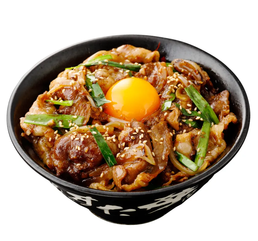 卵黄が乗った伝説のすた丼屋『肉W盛り!究極の焼肉丼』