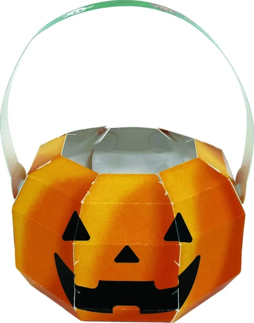 ビッグボーイのハロウィンペーパークラフト完成品、カボチャの小物入れ