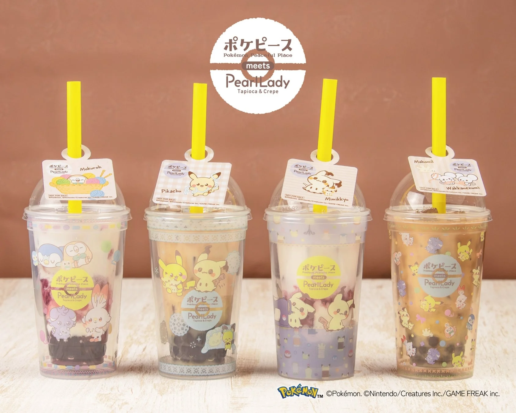 ポケピースコラボドリンクとストロータグ風ステッカー