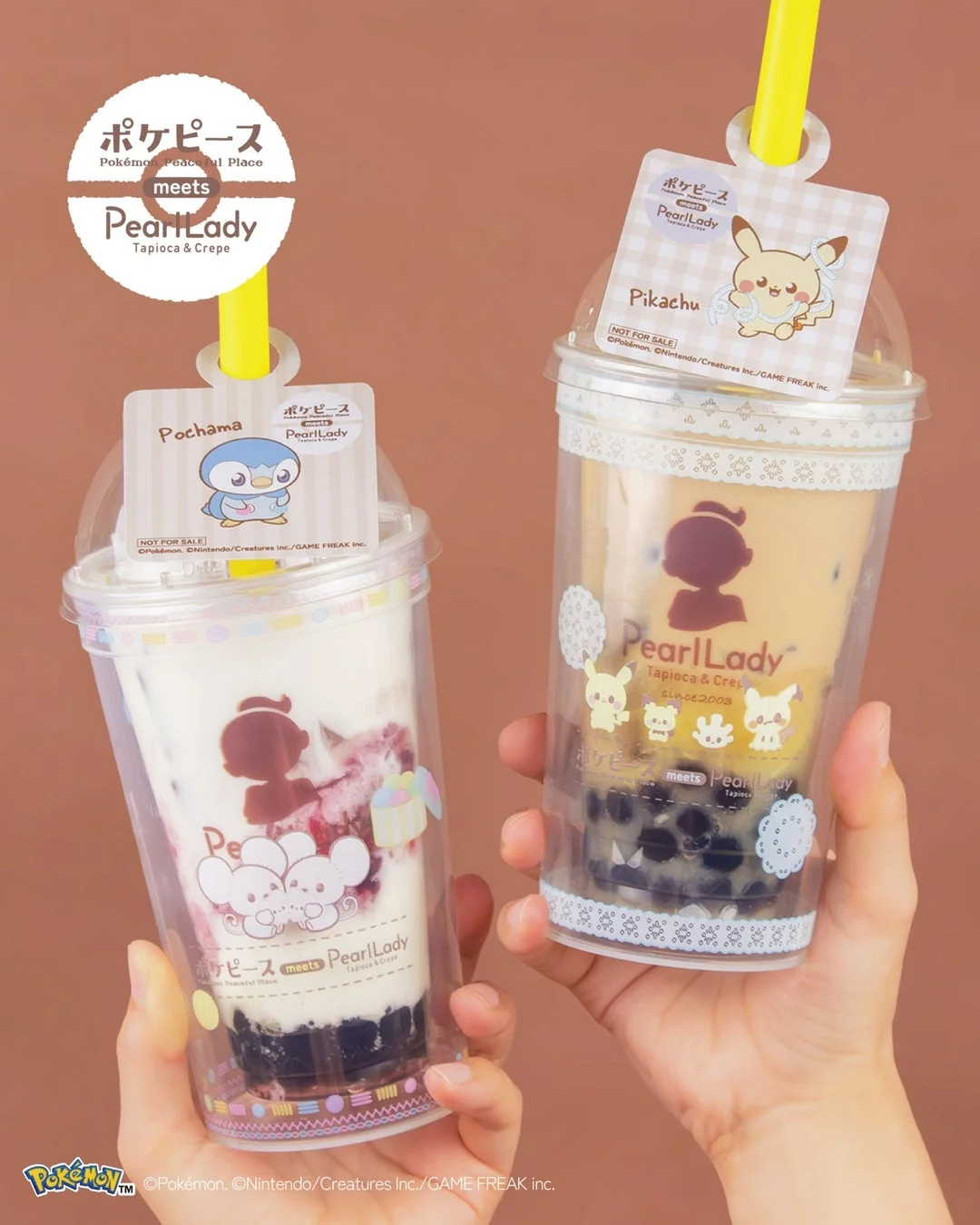ポッチャマとピカチュウデザインのポケピースコラボドリンク