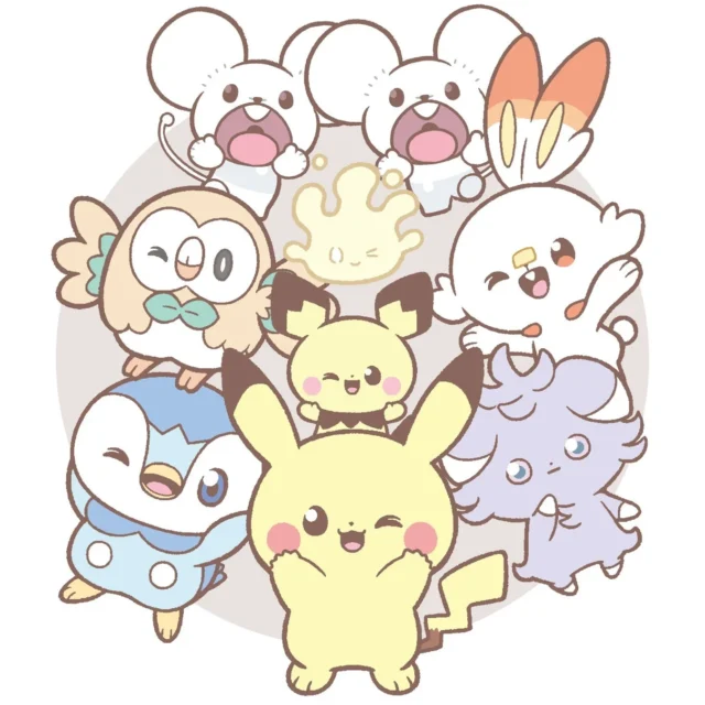 ポケピースのキャラクターたち大集合イラスト