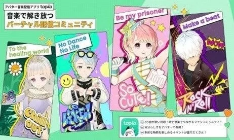 バーチャル音楽ライブ配信アプリtopiaの特徴とアバター紹介