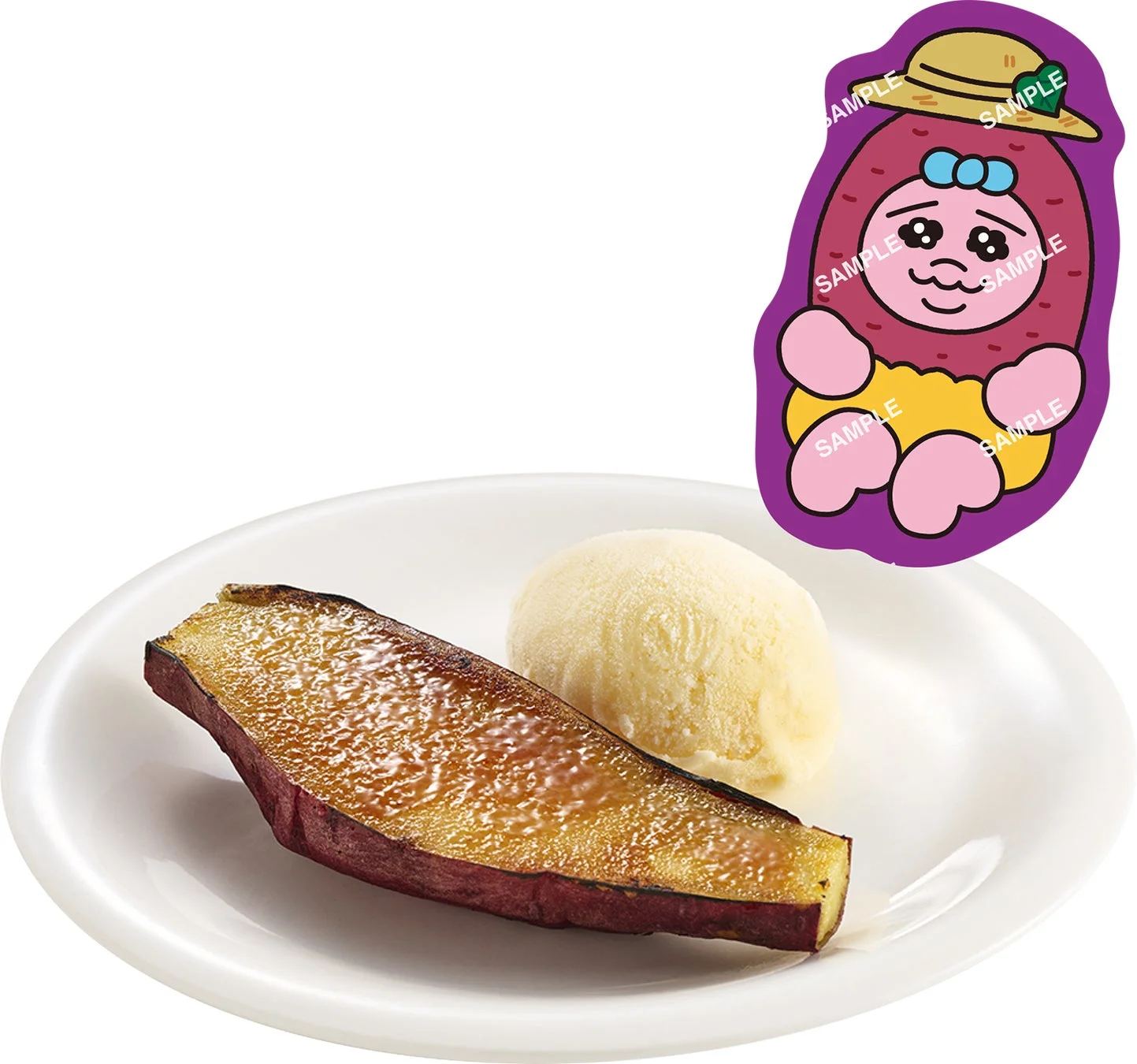 スシローコラボ後半商品「ひんやり焼き芋ブリュレ バニラアイス添え」と限定お芋ピック