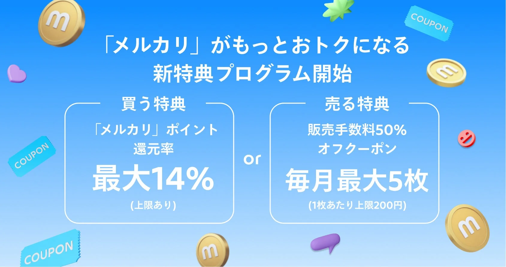 メルカリモバイル契約で最大14%ポイント還元！　10月1日より新特典プログラム開始