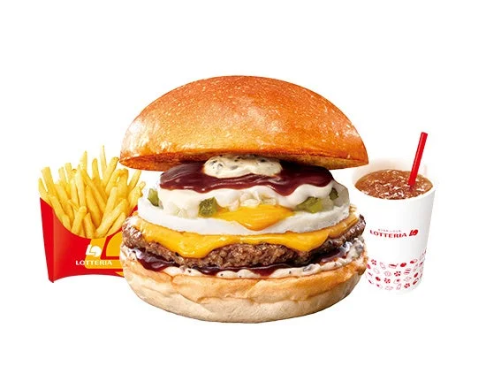 ロッテリア トリュフ薫る半熟月見 絶品チーズバーガーのセット