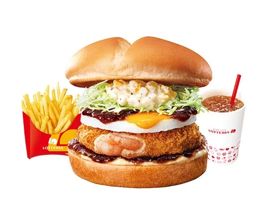 ロッテリア 和風半熟月見 エビバーガーのセット
