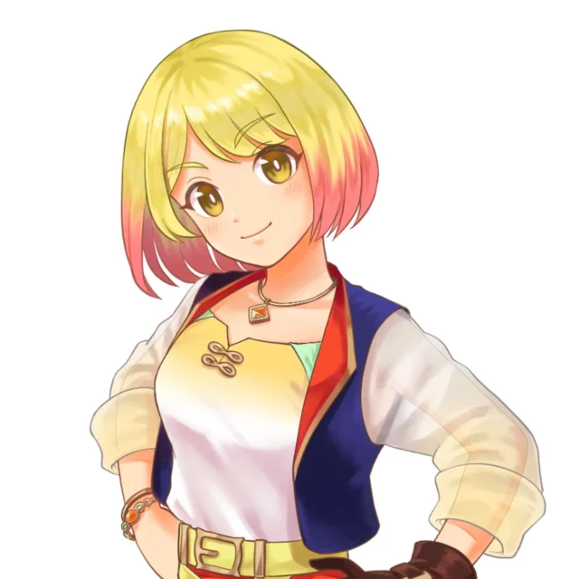 『マモンキング』に登場するナビゲーター候補の一人「ナミ」のキャラクターイラスト。