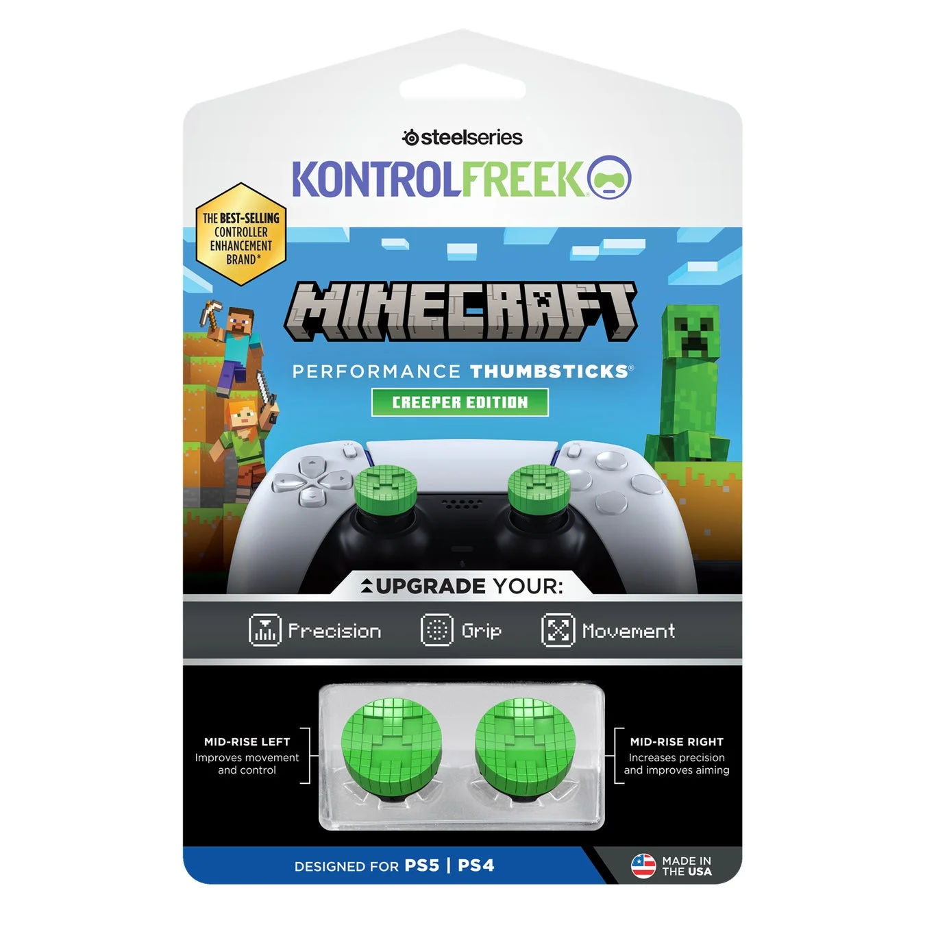 PlayStation 5/4用「KontrolFreek Minecraft Creeper Edition」パッケージ
