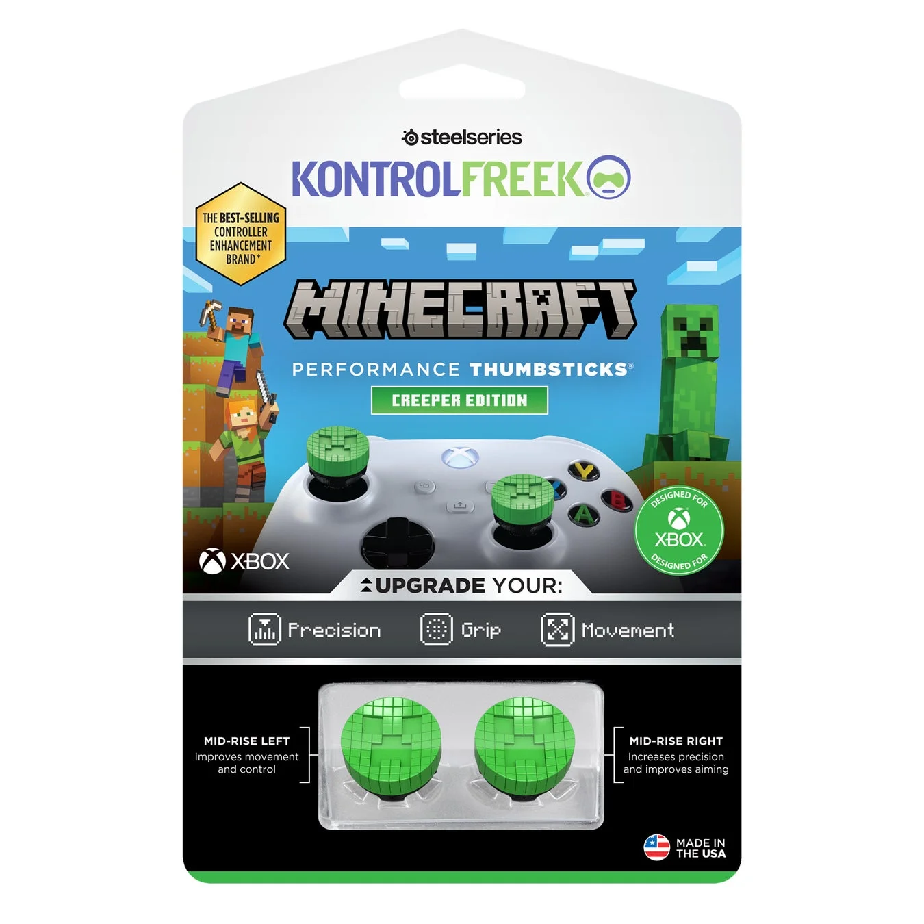 Xbox用「KontrolFreek Minecraft Creeper Edition」パッケージ